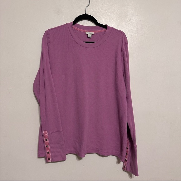 Sundance Waffle Thermal Long Sleeve Lavender Purple size XL - Picture 1 of 5
